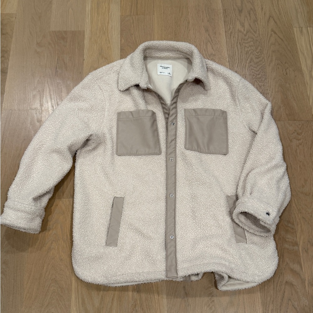 Abercrombie & Fitch Beige Teddy Jacket